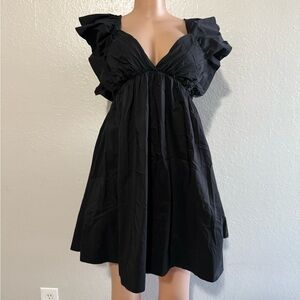 Elegant Black Ruffled Dress
